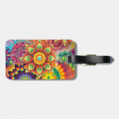 Hippie Groovy Techno Psychedelic Thunder_Cove Bagagelabel (Achterkant horizontaal)