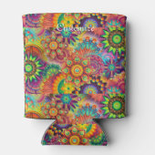 Hippie Groovy Techno Psychedelic Thunder_Cove Blikjeskoeler (Achterkant)