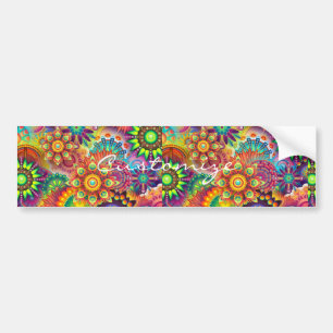 Hippie Groovy Techno Psychedelic Thunder_Cove Bumpersticker