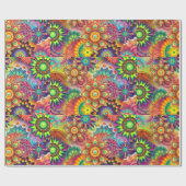 Hippie Groovy Techno Psychedelic Thunder_Cove Cadeaupapier (Vlak)