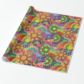 Hippie Groovy Techno Psychedelic Thunder_Cove Cadeaupapier (Uitgerold)