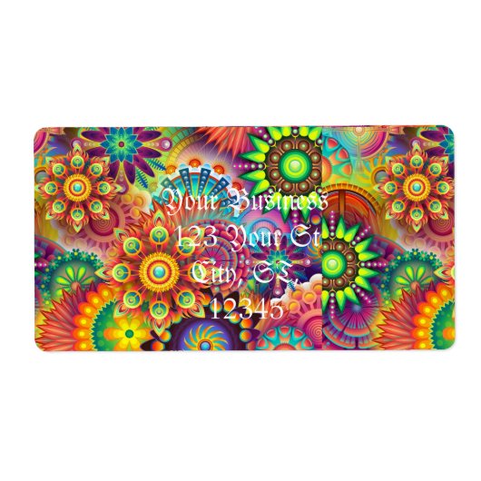 Hippie Groovy Techno Psychedelic Thunder_Cove Etiket (Voorkant)