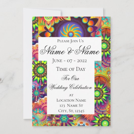 Hippie Groovy Techno Psychedelic Thunder_Cove Kaart (Voorkant)