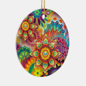 Hippie Groovy Techno Psychedelic Thunder_Cove Keramisch Ornament (Rechts)