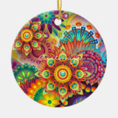 Hippie Groovy Techno Psychedelic Thunder_Cove Keramisch Ornament (Voorkant)