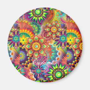 Hippie Groovy Techno Psychedelic Thunder_Cove Magneet