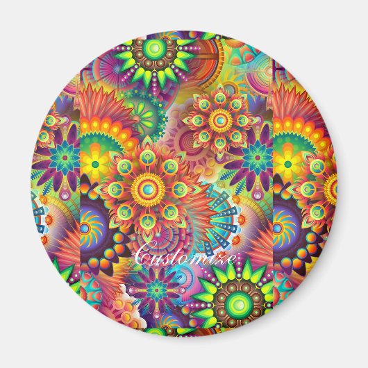 Hippie Groovy Techno Psychedelic Thunder_Cove Magneet (Voorkant)