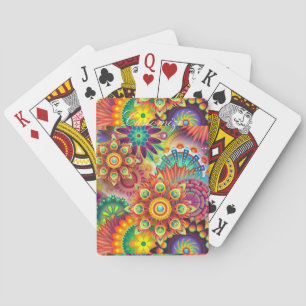 Hippie Groovy Techno Psychedelic Thunder_Cove Pokerkaarten