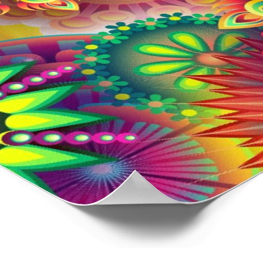 Hippie Groovy Techno Psychedelic Thunder_Cove Poster (Hoek)