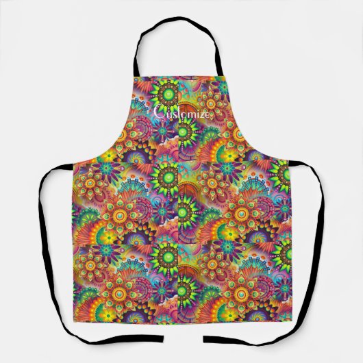 Hippie Groovy Techno Psychedelic Thunder_Cove Schort (Voorkant)