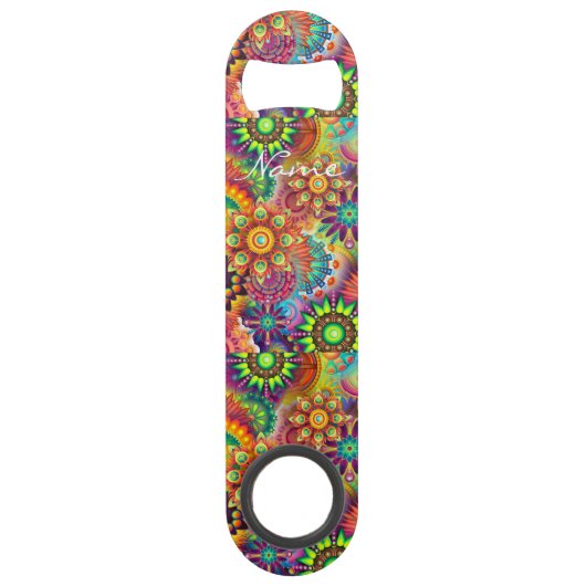 Hippie Groovy Techno Psychedelic Thunder_Cove Speed Flessenopener (Achterkant)