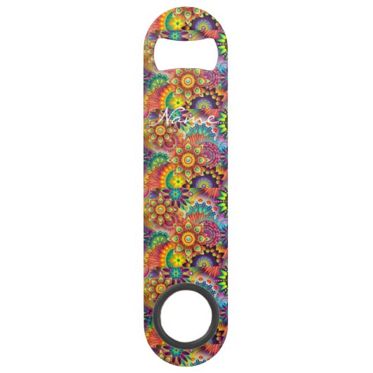 Hippie Groovy Techno Psychedelic Thunder_Cove Speed Flessenopener (Voorkant)