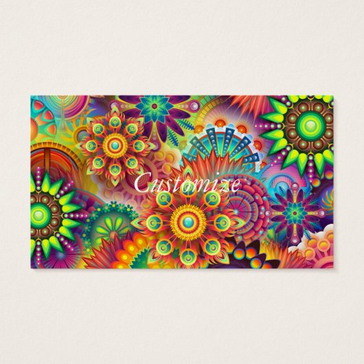 Hippie Groovy Techno Psychedelic Thunder_Cove Visitekaartje (Achterkant)