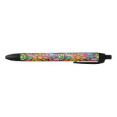 Hippie Groovy Techno Psychedelic Thunder_Cove Zwarte Inkt Pen (Bodem)