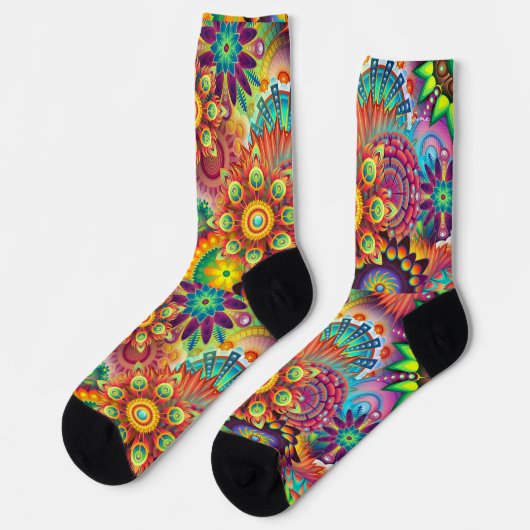 Hippie Groovy Techno Psychedelische Thunder_Cove Sokken (Links)