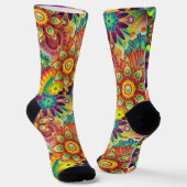 Hippie Groovy Techno Psychedelische Thunder_Cove Sokken (Gebogen)