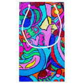 hippie groovy vrede en liefde klein cadeauzakje (Achterkant)