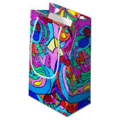 hippie groovy vrede en liefde klein cadeauzakje (Achterkant Gekanteld)