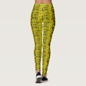 hippie groovy vredessymbolen geel leggings (Achterkant)