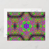 hippie groovy zespuntige ster briefkaart (Voorkant / Achterkant)