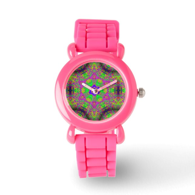 hippie groovy zespuntige ster horloge (Voorkant)