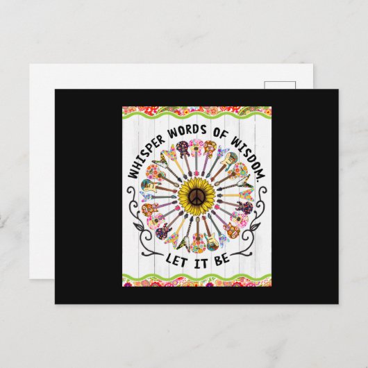 Hippie Guitar Briefkaart (Voorkant / Achterkant)