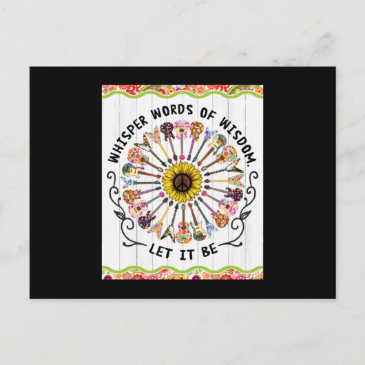 Hippie Guitar Briefkaart (Voorkant)