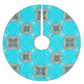 Hippie Gypsy Etnische turquoise aqua blauw bohemia Kerstboom Rok (Voorkant)