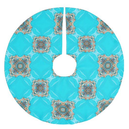 Hippie Gypsy Etnische turquoise aqua blauw bohemia Kerstboom Rok (Voorkant)