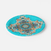 Hippie Gypsy Etnische turquoise aqua blauw bohemia Papieren Bordje (Gekanteld)