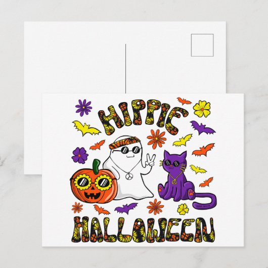 Hippie Halloween Briefkaart (Voorkant / Achterkant)