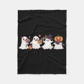 Hippie Halloween Cute Ghost Boo Spooky Season Pump Fleece Deken (Voorkant)