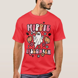 Hippie Halloween Cute Spooky Ghost Pumpkin 4589 T-shirt
