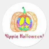 Hippie Halloween Funny Pumpkin Sticker (Voorkant)