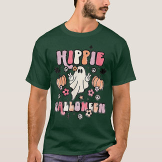 Hippie Halloween Ghost 60s 70s Costume Groovy Spoo T-shirt