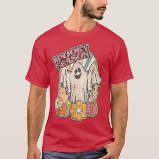 Hippie Halloween Ghost 60s 70s Costume Groovy Spoo T-shirt