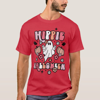Hippie Halloween Ghost Boo Spooky Halowee T-shirt