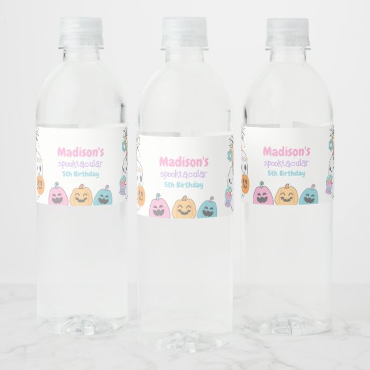 Hippie Halloween Ghost Waterfles Etiket (Flessen)