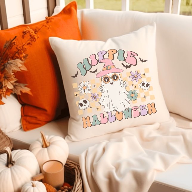 Hippie Halloween Groovy Retro Kussen (Creator heeft geüpload)