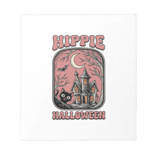 Hippie Halloween Kat Geestenhuis Vintage Design_ Notitieblok