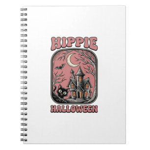Hippie Halloween Kat Geestenhuis Vintage Design_ Notitieboek