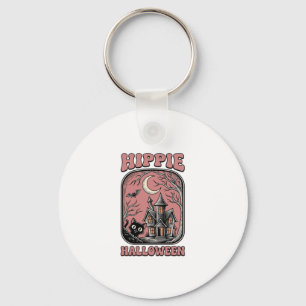 Hippie Halloween Kat Geestenhuis Vintage Design_ Sleutelhanger