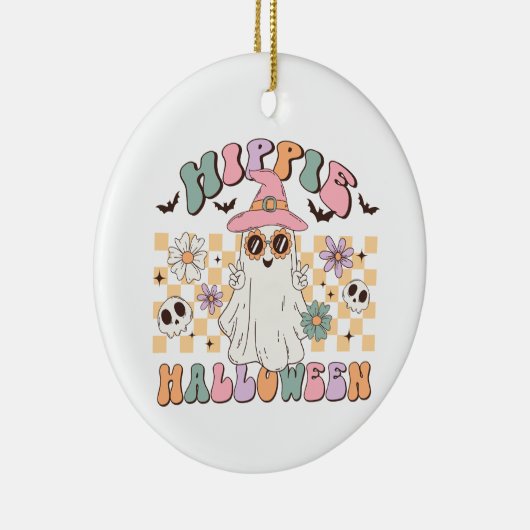 Hippie Halloween Keramisch Ornament (Rechts)