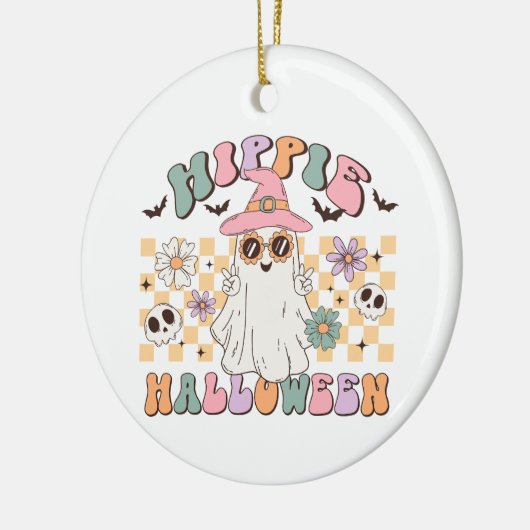 Hippie Halloween Keramisch Ornament (Links)