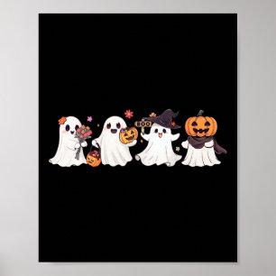 Hippie Halloween Lief Geestje Boo Griezelig Seizoe Poster