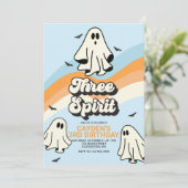 Hippie Halloween Retro Ghost Three Spirit Kaart (Staand voorkant)