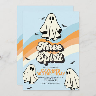 Hippie Halloween Retro Ghost Three Spirit Kaart