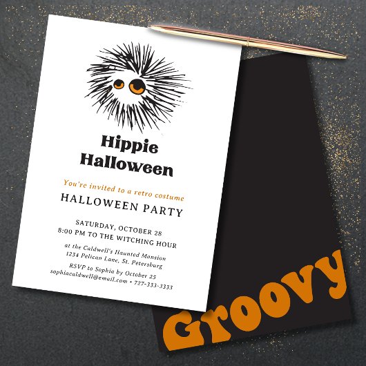 Hippie Halloween Retro Kostuum Feest Kaart