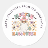 Hippie Halloween Retro Treat Bag Sticker (Voorkant)