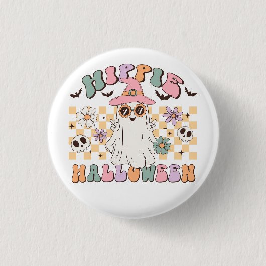 Hippie Halloween Ronde Button 3,2 Cm (Voorkant)